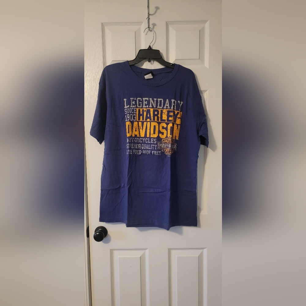 Wilmington, NC Harley-Davidson Legendary Blue and Gold Tee
